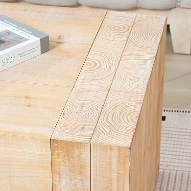 Trikiousd 49" Rustic Wood Coffee Table for Modern Farmhouse Living Room