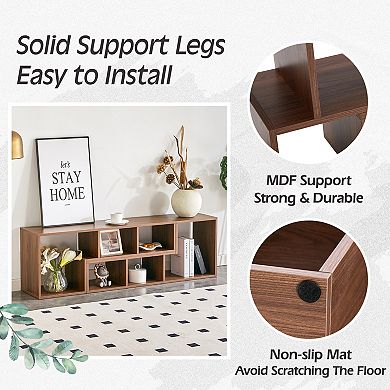Trikiousd 2 Piece Cube TV Stand with Adjustable L-Shaped Storage Shelves