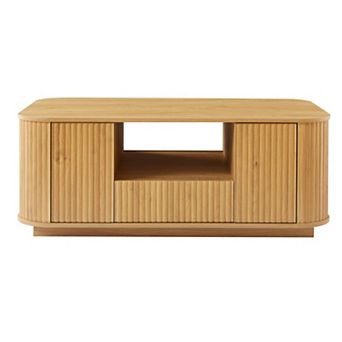 Trikiousd 46.5" Modern Luxury Oval Coffee Table with Drawers and Hidden Storage