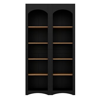 Trikiousd Set of 2 Farmhouse 5 tier Bookcases with Adjustable Shelves