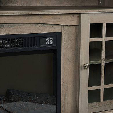 Trikiousd TV Stand with 23" Fireplace and Storage for TVs up to 65"