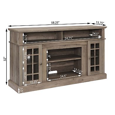 Trikiousd TV Stand with 23" Fireplace and Storage for TVs up to 65"