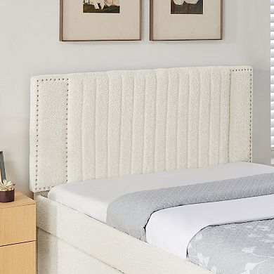 Trikiousd Chenille Upholstered Bed Storage Platform Bed w/ 2 Storage Drawers & Pull-out Trundle Bed