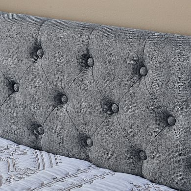 Trikiousd Twin Size Upholstery Daybed w/Trundle & 2 Drawers, Extendable Sofa Bed Twin to King Design