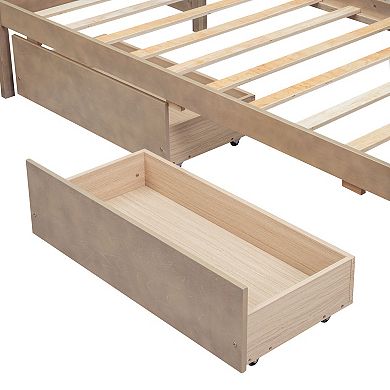 Trikiousd L-Shaped Platform Bed Twin Size Corner Bed Frame with 3 Storage Drawers