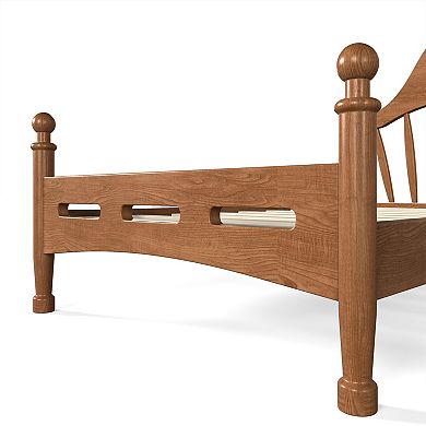 Trikiousd Solid Wood Frame Bed Platform Bed Low Profile Bed, Slatted Support Panel Bed