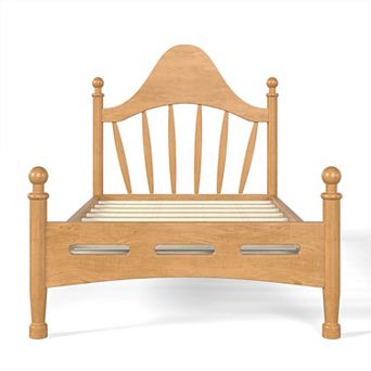 Trikiousd Solid Wood Frame Bed Platform Bed Low Profile Bed, Slatted Support Panel Bed