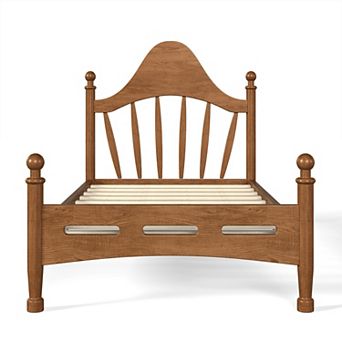 Trikiousd Solid Wood Frame Bed Platform Bed Low Profile Bed, Slatted Support Panel Bed