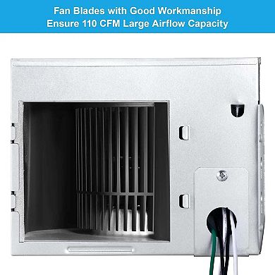 110 CFM Ceiling Bathroom Exhaust Fan with Light in White