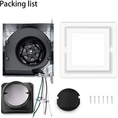 110 CFM Ceiling Bathroom Exhaust Fan with Light in White