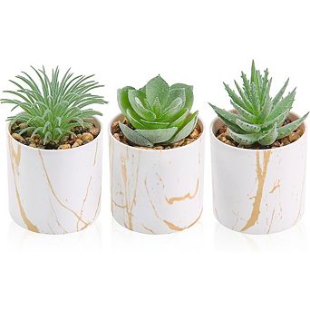Artificial Succulent Plants in Pots, Mini Faux Desk & Home Decor
