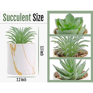 Artificial Succulent Plants in Pots, Mini Faux Desk & Home Decor