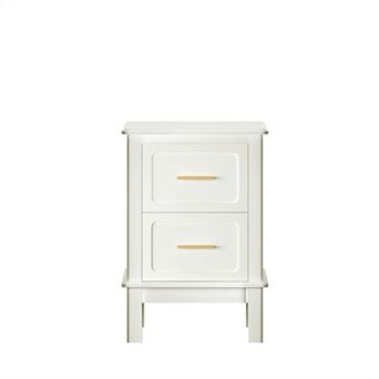 Trikiousd Bedroom Bedside Table Nightstand with 2 Drawers, Wooden Accent Table for Small Spaces