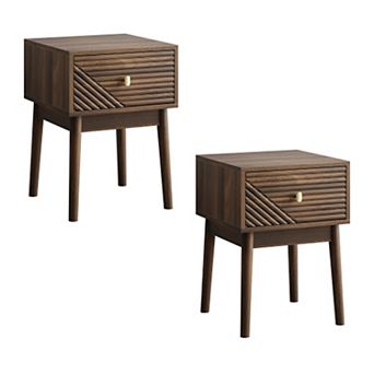 Trikiousd Small Nightstand Bedroom End Table Bedside Table Set of 2