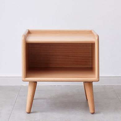 Trikiousd Solid Wood Nightstand Bedroom End Table Bedside Table