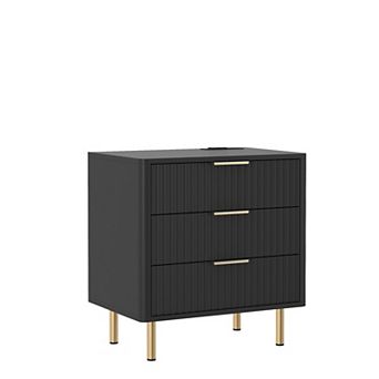 Trikiousd Smart Nightstand with Night Light & Charging Station