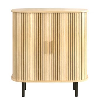 Trikiousd Fluted Wine Bar Cabinet with Glass Holders & Wine Racks, Liquor Coffee Station