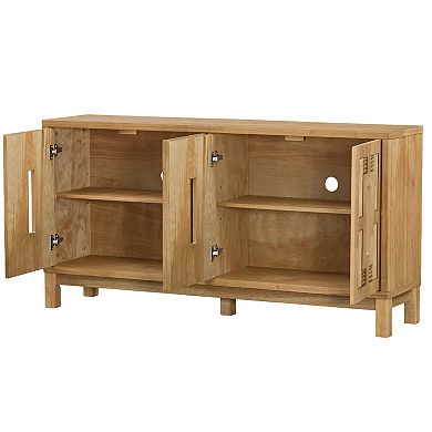 Trikiousd Sideboard Buffet Cabinet Hollow Carved Storage Cabinet Entryway Cabinet