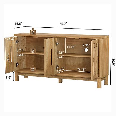 Trikiousd Sideboard Buffet Cabinet Hollow Carved Storage Cabinet Entryway Cabinet