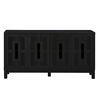 Trikiousd Sideboard Buffet Cabinet Hollow Carved Storage Cabinet Entryway Cabinet