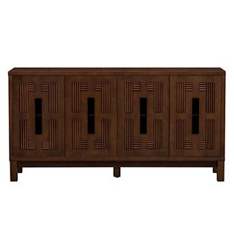 Trikiousd Sideboard Buffet Cabinet Hollow Carved Storage Cabinet Entryway Cabinet