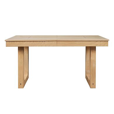 Trikiousd Extendable 60" to 78" Dining Table with Removable Leaf, Wooden Kitchen Table for 4-8