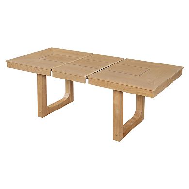 Trikiousd Extendable 60" to 78" Dining Table with Removable Leaf, Wooden Kitchen Table for 4-8