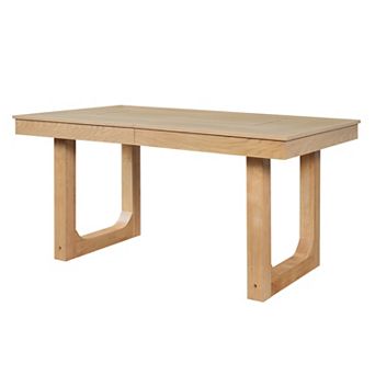 Trikiousd Extendable 60" to 78" Dining Table with Removable Leaf, Wooden Kitchen Table for 4-8