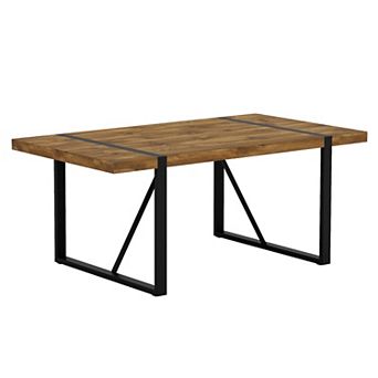 Trikiousd Industrial Rectangular Dining Table Kitchen Table for 4-6 Person
