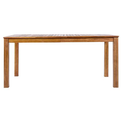 Trikiousd Indoor Outdoor Rectangular Dining Table Patio Wooden Table for Poolside Backyard Garden