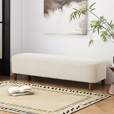 Trikiousd Rectangular Bench Entryway Shoe Bench Ottoman