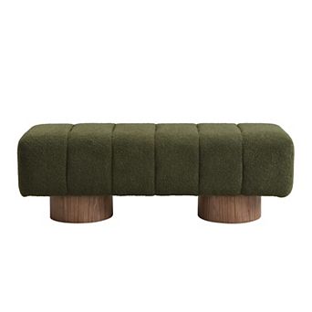 Trikiousd Modern Entryway Shoe Bench Upholstered Dining Bench Foot Stool
