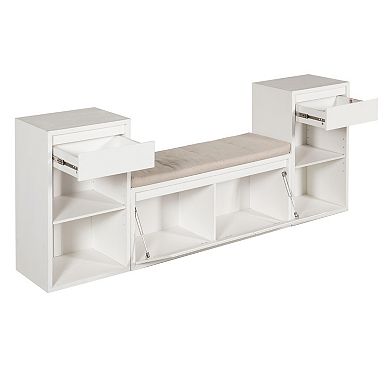 Trikiousd Entryway Storage Bench with Cushion