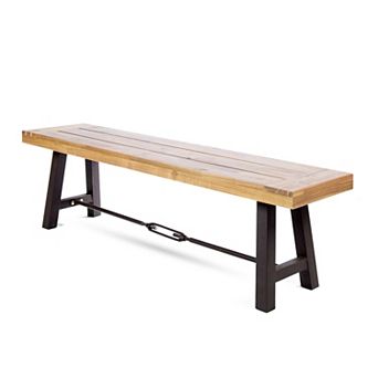 Trikiousd Acacia Wood Outdoor Dining Bench