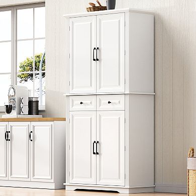 Trikiousd Tall Kitchen Pantry Cabinet Cupboard Storage Cabinet