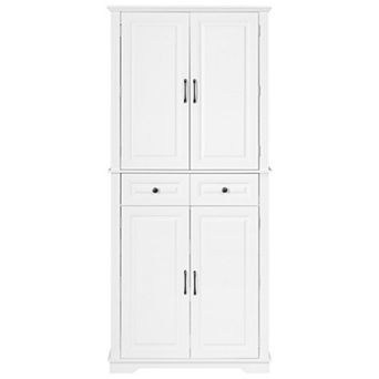 Trikiousd Tall Kitchen Pantry Cabinet Cupboard Storage Cabinet