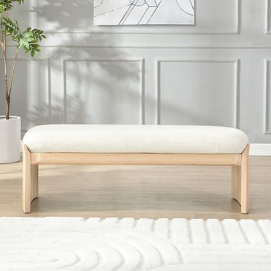 Trikiousd Upholstered Dining Bench Bed Side Stool Entryway Shoe Bench