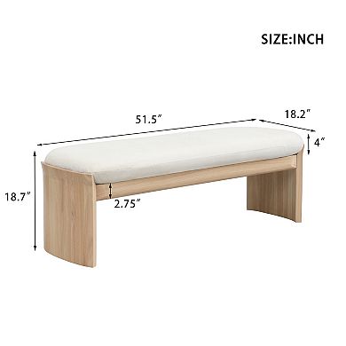 Trikiousd Upholstered Dining Bench Bed Side Stool Entryway Shoe Bench