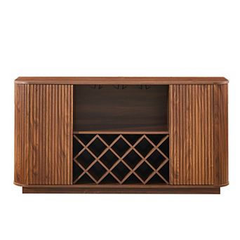 Trikiousd Curved Sideboard Storage Cabinet Wine Bar Cabinet Coffee Station