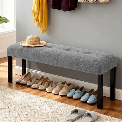 Trikiousd Tufted Linen Dining Bench