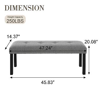 Trikiousd Tufted Linen Dining Bench