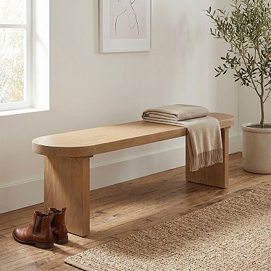 Trikiousd Pine Wood Dining Bench for 2-3 People