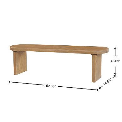 Trikiousd Pine Wood Dining Bench for 2-3 People