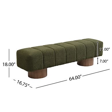 Trikiousd Upholstered Dining Bench End of Bed Entryway Bench Ottoman