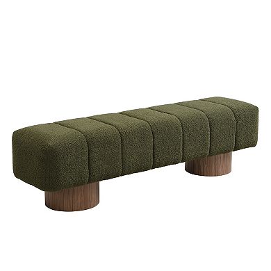 Trikiousd Upholstered Dining Bench End of Bed Entryway Bench Ottoman
