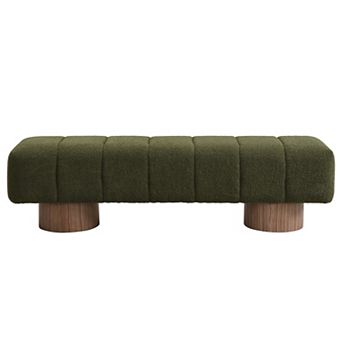 Trikiousd Upholstered Dining Bench End of Bed Entryway Bench Ottoman