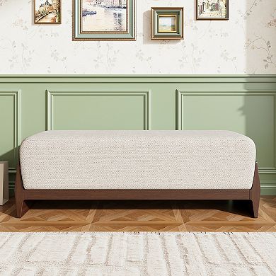 Trikiousd Rubber Wood Bench Stool for 2-3 People
