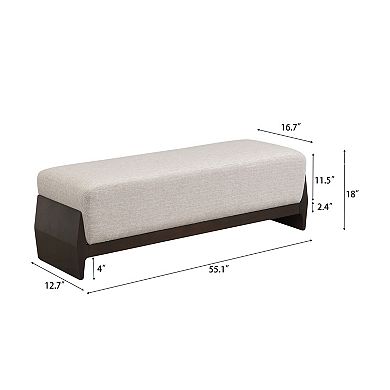 Trikiousd Rubber Wood Bench Stool for 2-3 People