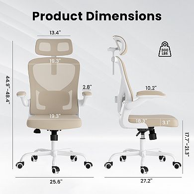 Trikiousd Ergonomic Mesh Office Chair with Headrest, Adjustable Lumbar Support High Back Desk Chair