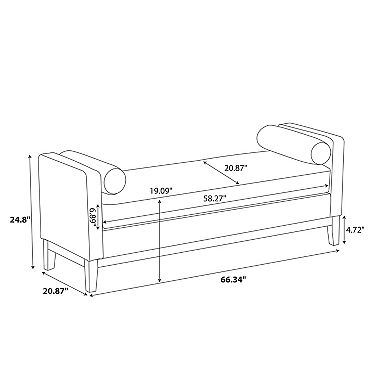 Trikiousd Wood Frame Bench End of Bed Bench Stool Ottoman for Living Room Entryway Hallway